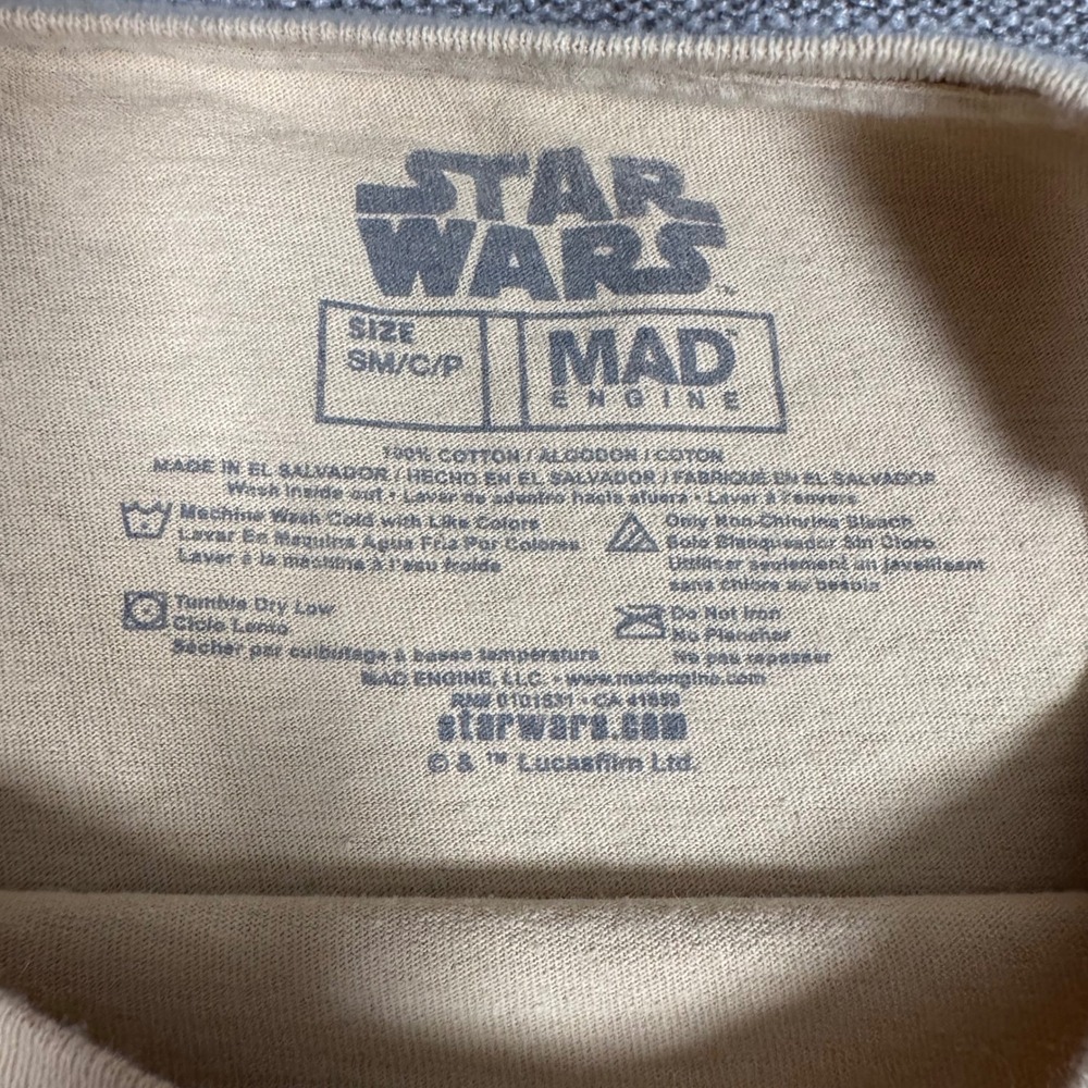 Star Wars Chewbacca Save Our Forests Graphic T-Shirt Mens Small Beige - Picture 4 of 6